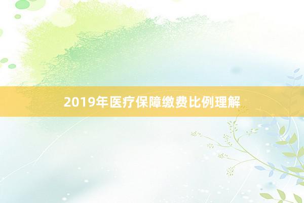 2019年医疗保障缴费比例理解